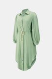 Down Drawstring Waist Midi