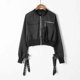 2022 Autumn Short Women Baseball Jackets Loose Windproof Coats Women Zipper Casual Basic Jacket Bomber Coat Female