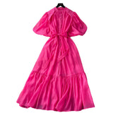 Lantern Sleeve Strap With Waist Single Buckle Dress + Inside The Sling Dress