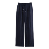 Straight Trousers 2025 Spring And Summer Tice With Tight High Waist Leisure Loose Broad Legs Trousers