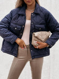 Turndown Collar Button Up Jacket with