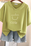 Plus Size T Shirt 100% Cotton L-6XL Tshirt Short Sleeve Women Top Summer Cute Printed Casual O Neck Oversized T