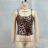 Toloer Women's Summer Hot Style Leopard Print Sexy Small Condole Belt Versatile Small Vest Women's Top-Outfit