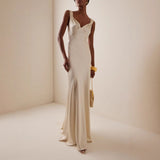 Women's New Sexy V-Neck Solid Color Dress