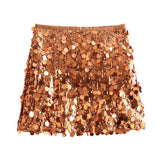 Women's High-Rise Slimming Body Squin Short Skirt In Autumn