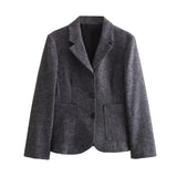 Elegant Retro-Blend Minimalist Suit High Waist