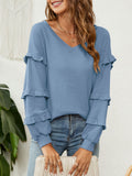 Ruffled V-Neck