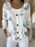 3D Printed Ladies Autumn And Winter Fashion Casual Sweater V Collar Long-Sleeved