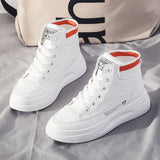 Women Sneakers Designer Brand Women's Shoes Autumn Winter New Leather Booties High-top White Wedges Platform Shoes