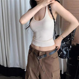 Toloer Condole Belt Hot Girl Dozen Bottom Vest Female 2024 Summer New Style Pure Desire Sexy Inside Take The United States Back Outside Wear Show Thin