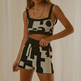 Straps Backless Sexy Top And Shorts Two Piece