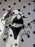 2024 Plain Color New Sexy Shell Chain Swimsuit Bikini