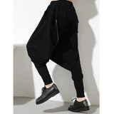 High Elastic Waist Black Zipper Long Harem Pants New Loose Fit Trousers Women Fashion Tide Spring Autumn 2023
