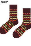 Harajuku Men Socks Funny Colorful Cartoon Dot Striped Sokken Casual Japanese Style Street Skateboard Calcetines