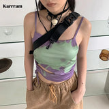 Y2k Aesthetics Camisole Grunge Fairycore Cami Top Korean Fashion Irregular Crop Top Japanese Harajuku Tank Top 00s