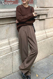 Transparent White Pants For Women High Waist Zipper Pocket Big Large Size Long Wide Leg Navy Blue