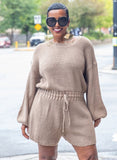 Adjustable Drawstring Long Sleeve Sweater