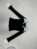 Storm Point Print Collar Long-Sleeved T-Shirt Girl 2025 Fall Ins Repair New