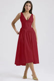 Summer New Body-Body Sling Dress Fashion Print V-Neck Temperament