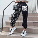 Letter Print High street Sweatpants Women Fashion High Waist Trouser Joggers Pants Drawstring Trousers Harem Pants