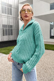 Knit Quarter Zip Dropped Shoulder
