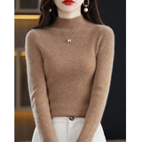 Turtleneck Elegant Soft Sweater Women Knitted Pullover Cashmere Bottoming Fashion Tops 2022 Jumper Winter Clothing