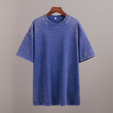 Old Short-Sleeved T-Shirt 2025 Summer Relaxation Leisure Collar Water Washing Hair Short-Sleeved