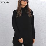 Autumn Winter Casual Outfits Women Two Piece Sets Pullovers Sweater Tops High Waisted Long Pants Outwear Matching
