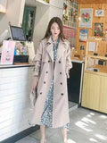 Fashion Long Coats Woman Winter 2022 Solid Color Lapel Double Row Button Windbreaker Women's Trench Coat Overcoat