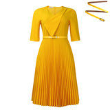 Women's Clothing 2025 Summer New Fashion Temperament V-Neck Solid Color Large-Size Pressure Fold African