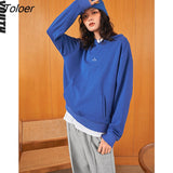Women Pullovers Sweatshirt with Hat Cotton Liner Autumn Winter O Neck Loose Hoodies Solid Hanger Print Casual Chic