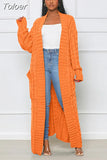 Streetwear Warm Knitted Open Stitch for Women Y2K Clothes Casual Solid Color Full Sleeve Side Pockets Thick Cardigan