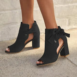 Size Fashion Womens Shoes 2022 Open Toe Beige Heeled Sandals Big Luxury Bow Peep Black Girls Block New Comfort Summer
