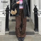 Gray Baggy Pants Fashion Streetwear Spring Women Denim Pants Loose High Waist Cargo Pants Korean