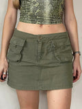 Rockmore Green Straight Jean Skirts Women'S Low Waist Mini Skirt Y2K Harajuku Casual Denim Short Skirt Female Korean Bottom