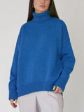 Oversized Turtleneck Sweater Women Winter Warm Loose Solid Pullovers Thick Green Turtleneck Jumper Vintage Sweaters