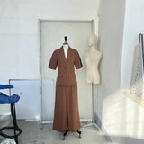 Set Color Collar Rope Waist Jacket Jacket 2025 Autumn Women's