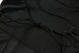 Autumn Black Sexy Hollow One Shoulder Y2K Mini Dress Women Sleeveless Backless Bandage Party Clubwear Beach Slim Dresses