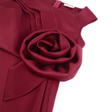 Designer Cuts Pin Dress Elegant Wind U-Neck Sleeveless Dress