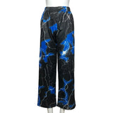 Women's pants harajuku street retro Lightning casual pants loose wide leg trouser suits sweatpants women joggers 2023