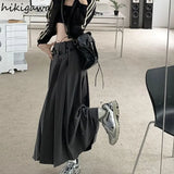Skirts Women High Waist Y2K Midi Skirt A-line Jupe Preppy Casual Korean Fashion Pleated Skirt 2023 Faldas Mujer De
