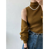 Women's Mock Neck Pit Rib Knit Vest + Cape Cardigan Two-piece