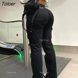 Cargo Pants Baggy Jeans Women Fashion 90s Streetwear Pockets Wide Leg High Waist Straight Y2k Denim Trousers