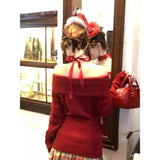 Price Of New Year's Red Sweater Women's New Autumn And Winter Thicken A Word On The Shoulder Snake Year's Life Year Bottom