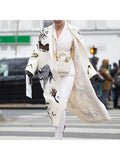 Autumn Long Sleeve Collar Printed Woolen