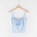 Fashion Ruched Green Women Tank Top Sexy haut femme Women crop top gothic Camis Casual