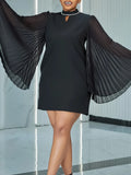 New Temperament Fashion Horn Sleeve Pressure Folding Loose A Dress African