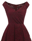 Elegant Lace Off Shoulder Vintage Party
