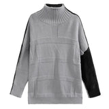 Brown Two Side Wear Big Size Knitting Sweater Turtleneck Long Sleeve Women Pullovers Fashion Autumn Winter 2022