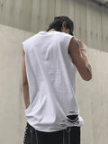 Men's Punk Distressed Vest-Outfit